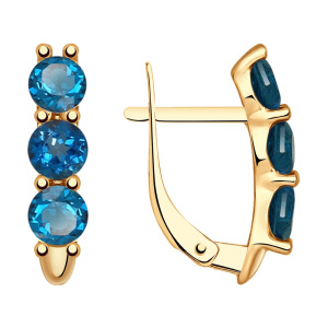 Серьги из золота с полудрагоценными вставками