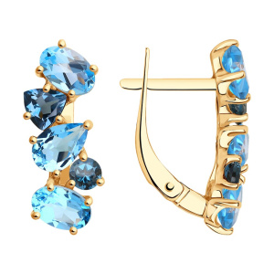 Серьги из золота с полудрагоценными вставками