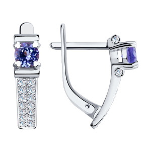 Серьги из золота с цветными драгоценными вставками