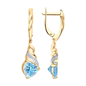 Серьги из золота с полудрагоценными вставками