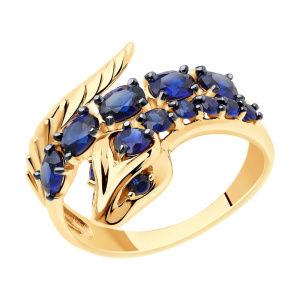 Кольцо из золота с полудрагоценными вставками