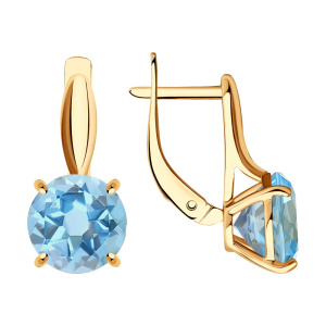 Серьги из золота с полудрагоценными вставками