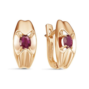 Серьги из золота с цветными драгоценными вставками