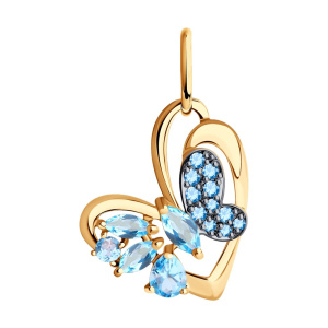 Подвеска из золота с полудрагоценными вставками