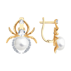 Серьги из золота с полудрагоценными вставками