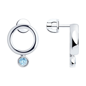 Серьги из серебра с полудрагоценными вставками