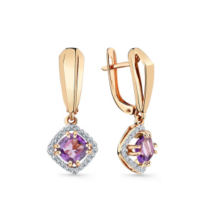 Серьги из золота с полудрагоценными вставками