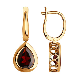 Серьги из золота с полудрагоценными вставками