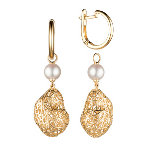 Серьги из золота с полудрагоценными вставками