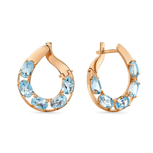 Серьги из золота с полудрагоценными вставками