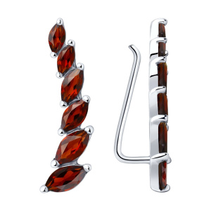 Серьги из серебра с полудрагоценными вставками