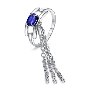 Кольцо из серебра с полудрагоценными вставками