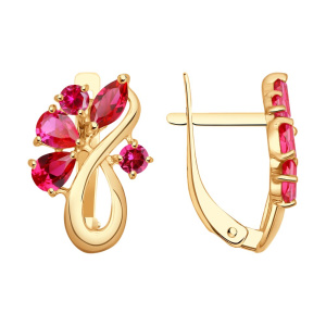 Серьги из золота с полудрагоценными вставками