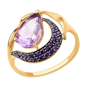 Кольцо из золота с полудрагоценными вставками