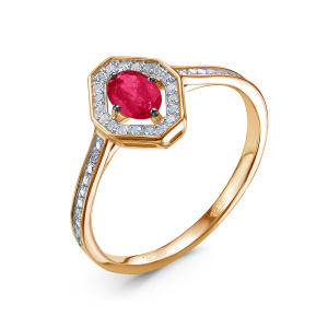 Кольцо из золота с цветными драгоценными вставками