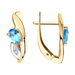 Серьги из золота с полудрагоценными вставками