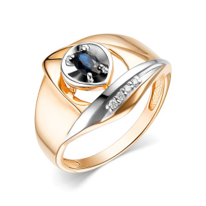 Кольцо из золота с цветными драгоценными вставками