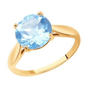 Кольцо из золота с полудрагоценными вставками