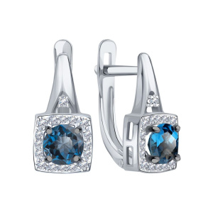 Серьги из золота с полудрагоценными вставками