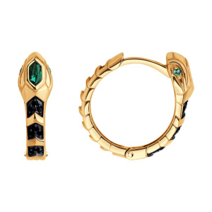 Серьги из золота с полудрагоценными вставками