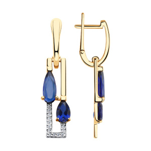 Серьги из золота с полудрагоценными вставками