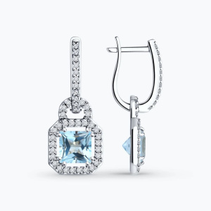 Серьги из серебра с полудрагоценными вставками