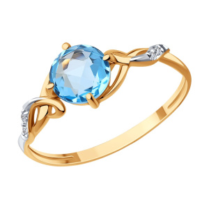 Кольцо из золота с полудрагоценными вставками