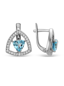 Серьги из серебра с полудрагоценными вставками