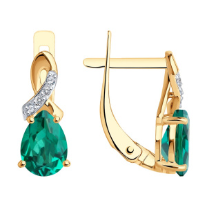 Серьги из золота с полудрагоценными вставками