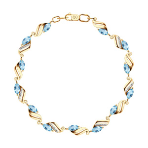 Браслет из золота с полудрагоценными вставками