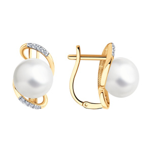 Серьги из золота с полудрагоценными вставками