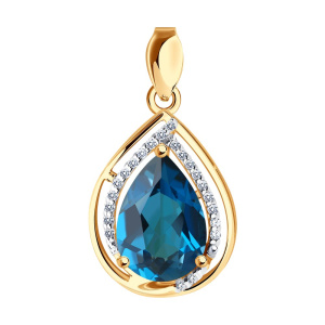 Подвеска из золота с полудрагоценными вставками