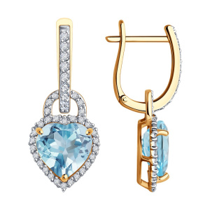 Серьги из золота с полудрагоценными вставками