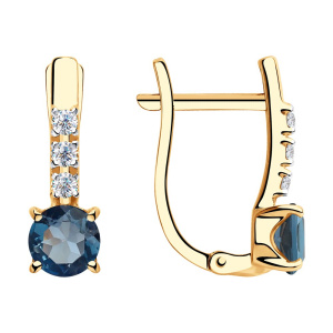 Серьги из золота с полудрагоценными вставками