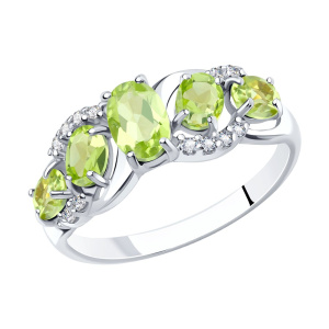 Кольцо из серебра с полудрагоценными вставками