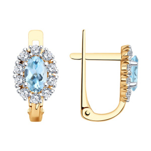 Серьги из золота с полудрагоценными вставками