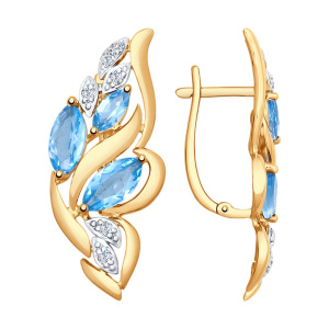 Серьги из золота с полудрагоценными вставками