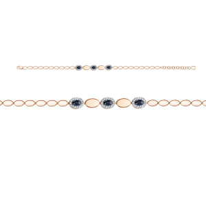 Браслет из золота с цветными драгоценными вставками