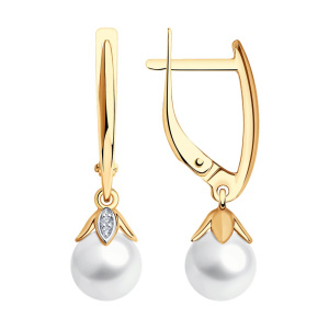 Серьги из золота с полудрагоценными вставками