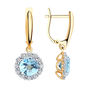 Серьги из золота с полудрагоценными вставками