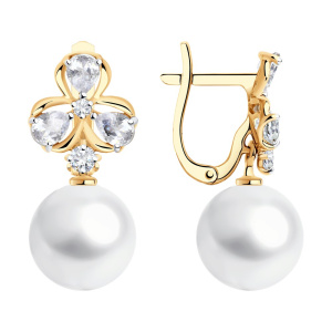 Серьги из золота с полудрагоценными вставками