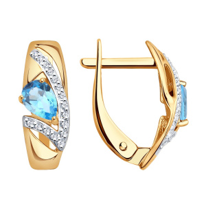 Серьги из золота с полудрагоценными вставками