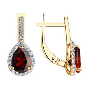 Серьги из золота с полудрагоценными вставками