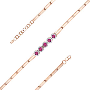 Браслет из золота с цветными драгоценными вставками