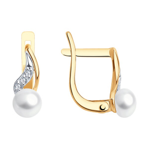 Серьги из золота с полудрагоценными вставками