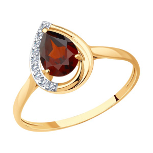 Кольцо из золота с полудрагоценными вставками