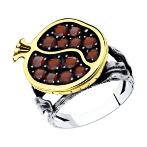 Кольцо из серебра с полудрагоценными вставками