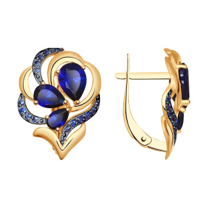 Серьги из золота с полудрагоценными вставками