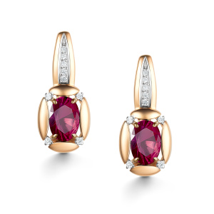 Серьги из золота с цветными драгоценными вставками