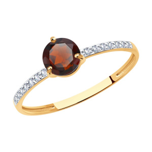 Кольцо из золота с полудрагоценными вставками